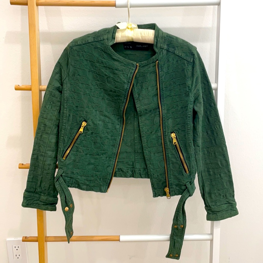 ZARA Textured Jacket with Gold Hardware